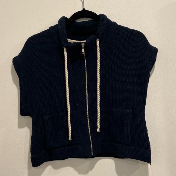 NWT Christopher Fisher Zip Up Navy Sweater L - Picture 4 of 8